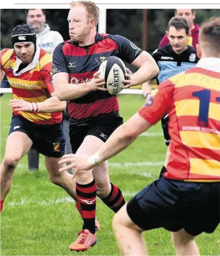  ?? Photograph­s: Jim Irvine ?? West of Scotland during Saturday’s National 2 match.