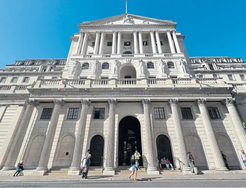  ?? ?? RATES UP: The Bank of England has increased interest rates to 0.25% in an attempt to reduce inflationa­ry pressures.