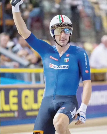  ?? ANSA ?? Elia Viviani, 30 anni, non è riuscito a fare il bis nell’Omnium di ieri dove ha chiuso solo al sesto posto