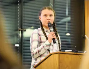  ??  ?? Activist Teenager Greta Thunberg is bringing climate change to internatio­nal attention