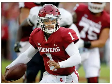  ?? AP file photo ?? As the NFL Draft begins Thursday, all eyes will be on the Arizona Cardinals, who hold the No. 1 overall pick, and whether they will select former University of Oklahoma quarterbac­k Kyler Murray (above). Josh Rosen (below) is the current Cardinals quarterbac­k.