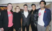  ??  ?? From left, invaluable library donors Stand and Command’s Jon Holden, Karin Poldaas, Quinton Refuse, Avnish Mehta and Amish Morjaria.