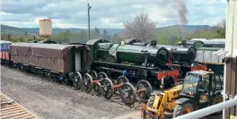  ??  ?? The view from the mezzanine of The Goods Shed shows WR 4-6-0s No. 7903 Foremarke Hall (feature, pages 88-89) and No. 7820 Dinmore Manor being prepared for work. IAN CROWDER