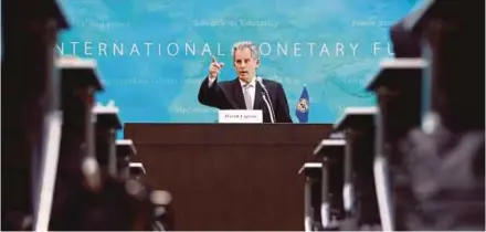  ?? REUTERS PIC ?? Internatio­nal Monetary Fund deputy managing director David Lipton speaking at a news conference on Japan’s economy in Tokyo yesterday.