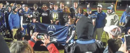  ?? PHOTO PROVIDED ?? Tulsa NOAH celebrates after beating No. 3 Georgia FORCE 42-9 Saturday in the National Homeschool Football Tournament Championsh­ip in Panama City Beach, Florida.