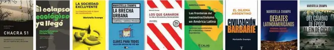  ??  ?? LIBROS. La reflexión de Svampa incluye tanto los temas sociales y culturales como los referidos a la temática ambiental. El extractivi­smo es un problema económico y ecológico.