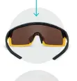  ?? ?? Näsbryggan på insidan kan justeras så att glasögonen passar på de flesta ansikten.
Utan ram ser bågen betydligt mer anonym ut än med ram.