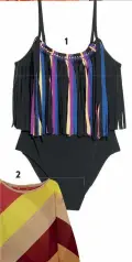  ??  ?? 1 Fringed swimsuit, €49 at & Other Stories