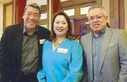  ??  ?? Bernie and Alice Liu of Golden ABC with DTI Sec. Ramon Lopez