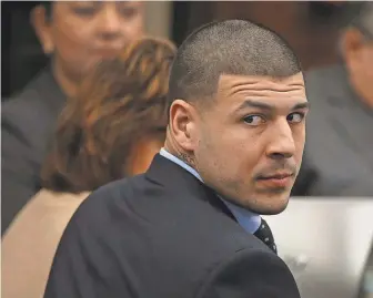  ?? NANCY LANE/ AP ?? Aaron Hernandez’s epic fall ended with suicide in a prison cell.