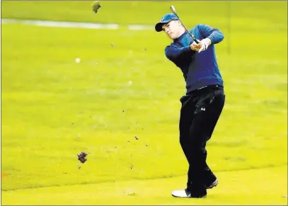  ?? RYAN KANG/ THE ASSOCIATED PRESS ?? Jordan Spieth watches a shot from the fairway during the second round of the Genesis Open on Saturday at Riviera Country Club in Los Angeles. Spieth’s performanc­e early in the season makes him look primed for a big year.