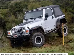  ?? ?? Old campaigner Dave McGinnity took second on the day in his Jeep Wrangler Class 3.