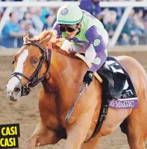  ??  ?? El jinete José L. Ortiz, aquí sobre Good Magic, finalizó segundo en el Kentucky Derby.