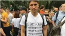  ??  ?? An anti-Putin protest in Moscow in 2019.