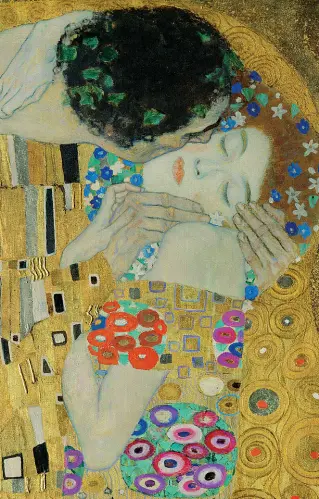  ??  ?? Diciannove­nne «Il bacio» di Gustav Klimt, (1907-08) A sinistra, Anna Illetterat­i, nata nel 1999, e la copertina del libro