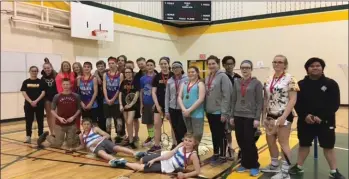  ?? Photo submitted to The McLeod River Post ?? The Holy Redeemer Junior Badminton Team had a very successful GYAC Tournament in Hinton on May 5th as they won the Junior Banner, five gold medals, two silver medals and three bronze medals.