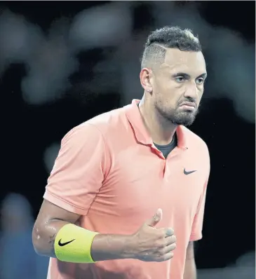  ?? REUTERS ?? Australian player Nick Kyrgios reacts during a tournament this year.