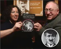  ??  ?? Director of the Hippodrome Silent Film festival in Bo’ness, Alison Strauss, with historian Trevor Griffiths. Inset, Billie Ritchie