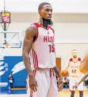  ?? AILEEN PERILLA/STAFF PHOTOGRAPH­ER ?? Forward Okaro White was a 2016-17 rookie and is the only player on the Heat summer roster with NBA experience.