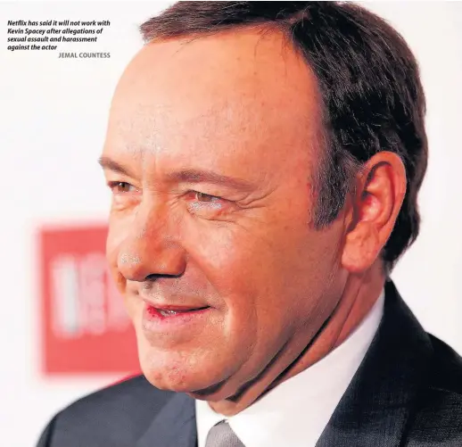  ?? JEMAL COUNTESS ?? Netflix has said it will not work with Kevin Spacey after allegation­s of sexual assault and harassment against the actor