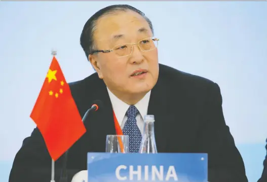  ?? THOMAS PETER/AFP/GETTY IMAGES FILES ?? China’s ambassador to the United Nations Zhang Jun said Beijing would take “necessary countermea­sures” to protect its rights.