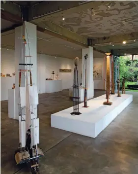  ??  ?? Below: Orbital Dago’s indoor-outdoor gallery space. Opposite, from
left: Creative pursuits at NuArt Sculpture Park; Rifky Effendy, curatorown­er of Orbital Dago.