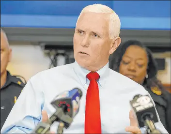  ?? Meg Kinnard The Associated Press ?? Former Vice President Mike Pence speaks during a roundtable discussion on police reform on Thursday in North Charleston, S.C.