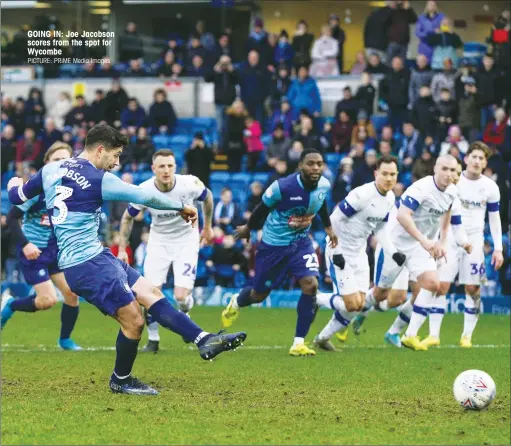  ?? PICTURE: PRiME Media Images ?? GOING IN: Joe Jacobson scores from the spot for Wycombe