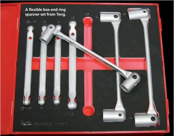  ??  ?? A flexible box end ring spanner set from Teng.