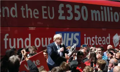  ?? Photograph: Christophe­r Furlong/Getty Images ?? ‘Even Boris Johnson’s admirers concede his proven record of mendacity. They remember the fictional £350m on the side of the bus.’