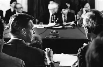  ?? Washington Post photo by James K.W. Atherton ?? In 1980, then-national security adviser Zbigniew Brzezinski testifies before the Senate Judiciary Subcommitt­ee in Washington, D.C.