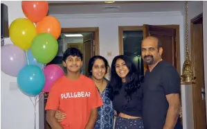  ??  ?? Jayadevan and family avoided celebratio­ns in solidarity with the flood-victims in Kerala.