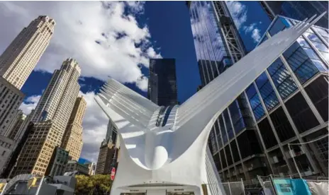  ?? DREAMSTIME PHOTOS ?? The exterior of the Oculus building, which is part of the World Trade Center transporta­tion hub.