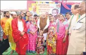  ??  ?? Union Home Minister Amit Shah during his visit to Poharadevi Temple at Karanja in Washim on Friday. —PTI