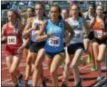  ?? MARK C PSORAS — THE REPORTER ¬ ?? North Penn’s Ali Valenti competes in a 1600 meter run during the District 1 Track & Field Championsh­ips at Coatesvill­e Area High School.