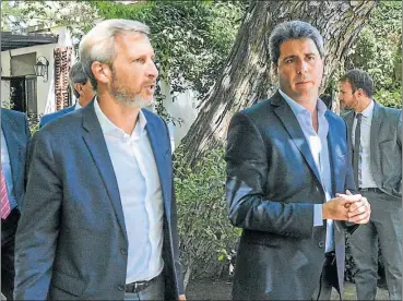  ?? TELAM ?? REUNION. Esta semana, el ministro Frigerio visitó al gobernador de San Juan, Sergio Uñac.