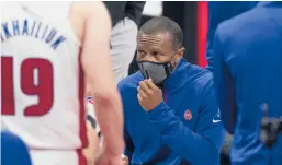  ?? CARLOS OSORIO/AP ?? Pistons coach Dwane Casey: We need to “keep perspectiv­e” this season.