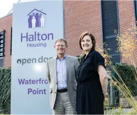  ??  ?? Halton Housing has announced Clive Deadman is to be made group board chair. He is pictured with Liz Haworth