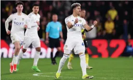  ?? ?? Mateo Joseph celebrates scoring an equaliser for Leeds after coming on as a substitute at Watford. Photograph: Alex Pantling/Getty Images