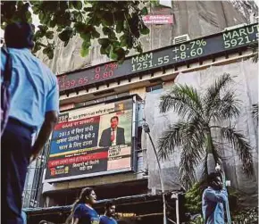  ?? BLOOMBERG PIC ?? The Bombay Stock Exchange aims to help companies raise US$100 billion annually over the next four years from initial and secondary offerings of stocks.