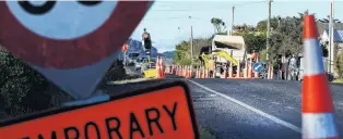  ?? PHOTO: STEPHEN JAQUIERY ?? Blocked up . . . Brighton Rd will be closed to through traffic at Westwood for three or four days from this morning.