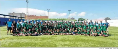  ?? FOTOS: JORGE DEL ÁGUILA ?? Foto de familia de todos los participan­tes del campus balono, ayer.