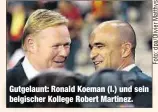  ??  ?? Gutgelaunt: Ronald Koeman (l.) und sein belgischer Kollege Robert Martinez.