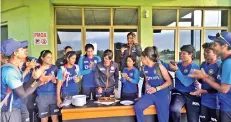  ?? ?? India players celebrate Harleen Deol’s birthday on Tuesday