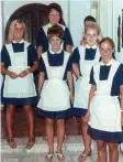  ??  ?? Maids: (front row from left) Sheila, Lesley, Penny and Carol