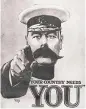  ??  ?? Alfred Leete’s famous poster and Over The Top by artist John Nash