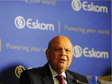  ?? BHEKIKHAYA MABASO African News Agency ?? MINISTER of Public Enterprise­s Pravin Gordhan at Eskom’s head office in Megawatt Park, Sunninghil­l. President Cyril Ramaphosa has noted that there are severe financial constraint­s at Eskom. |