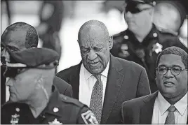  ?? PRESS] [MATT ROURKE/THE ASSOCIATED ?? Bill Cosby arrives for his sexual assault trial Thursday at the Montgomery County Courthouse in Norristown, Pennsylvan­ia.