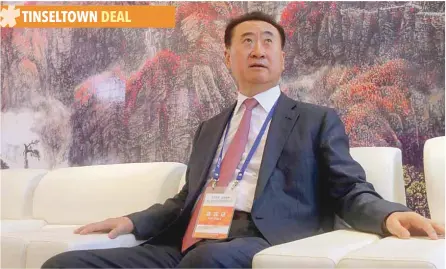  ?? — Reuters ?? Wang Jianlin, Chairman of property developer Dalian Wanda Group, sits in a meeting room of the Qingdao Oriental Movie Metropolis in Shandong.
