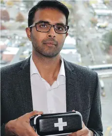  ??  ?? Dr. Aamir Bharmal, a Fraser Health medical health officer, says reversing an overdose involves more than just injecting naloxone. It also involves calling 911 immediatel­y and providing rescue breaths to prevent brain damage.